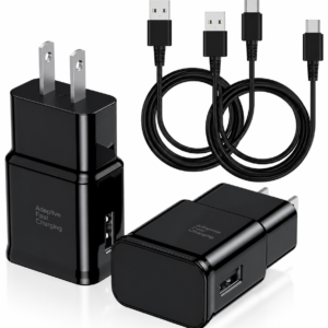 METRON 15W Adaptive Fast Charger with USB to Type-C Cable (Pack of 2) | Fast Charging Wall Adapter for Samsung, Android Smartphones & Tablets