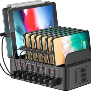 METRON 10 Port USB Charging Station Dock | Multi Device Fast Charging Hub | Mobile & Tablet Organizer