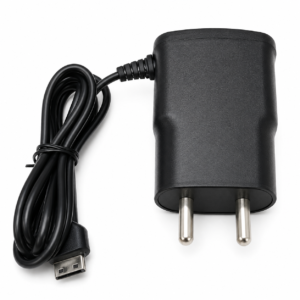 METRON USB Wall Charger with Attached Cable | Fast Charging Mobile Charger Adapter | Compatible with Android Smartphones | Black
