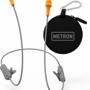 Metron Sports Bluetooth Neckband Earphones with Secure Ear Hooks, Magnetic Earbuds & Portable Carry Case