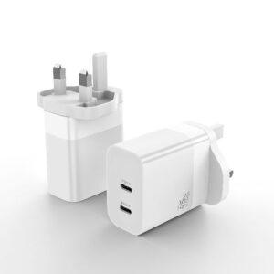METRON 35W Dual USB-C Fast Charger Adapter | PD Fast Charging Wall Charger | Type-C Power Adapter for iPhone, Samsung, OnePlus, Xiaomi & More