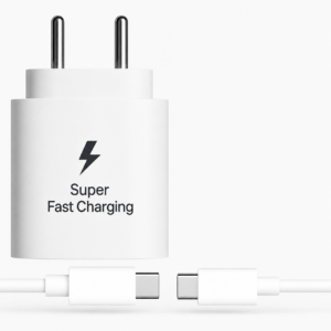 METRON 25W Super Fast Charging USB Type-C Adapter with Type-C to Type-C Cable | PD Fast Charger for Android Smartphones | White