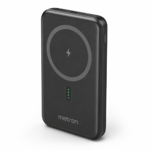 METRON 10000mAh Magnetic Wireless Power Bank with Built-in Type-C & Lightning Cable | Fast Charging Portable Charger