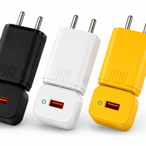 METRON 33W Fast Charging USB Wall Charger | Single USB Fast Charger Adapter | Compatible with Android Smartphones, Tablets & USB Devices | Black, White & Yellow