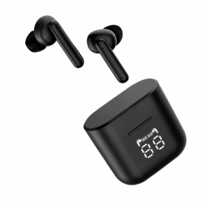 METRON TWS Bluetooth Earbuds with LED Display | Wireless Earphones | Deep Bass Sound | HD Calling | Touch Control (Black)