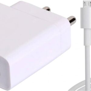 Metron 12W Dual USB Ports Wall Charger Adapter (5V/2.4A) with 1-Meter Micro USB Charging Cable – White Edition