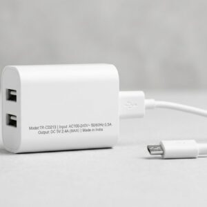 Metron High-Speed 4-Port USB Wall Charger Adapter (तेज़ चार्जिंग) with 1-Meter Micro USB Cable – White