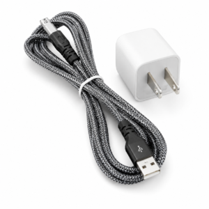 Metron Fast Charging USB Data Cable with Wall Charger Adapter Combo (White)
