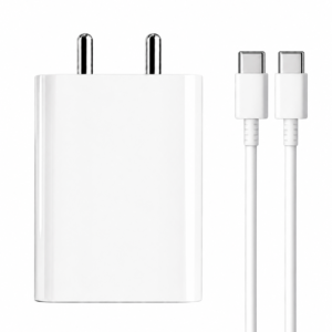METRON 65W PD Super Fast Charging USB Type-C Adapter with Type-C to Type-C Cable | Rapid Charger for Smartphones, Tablets & Laptops | White