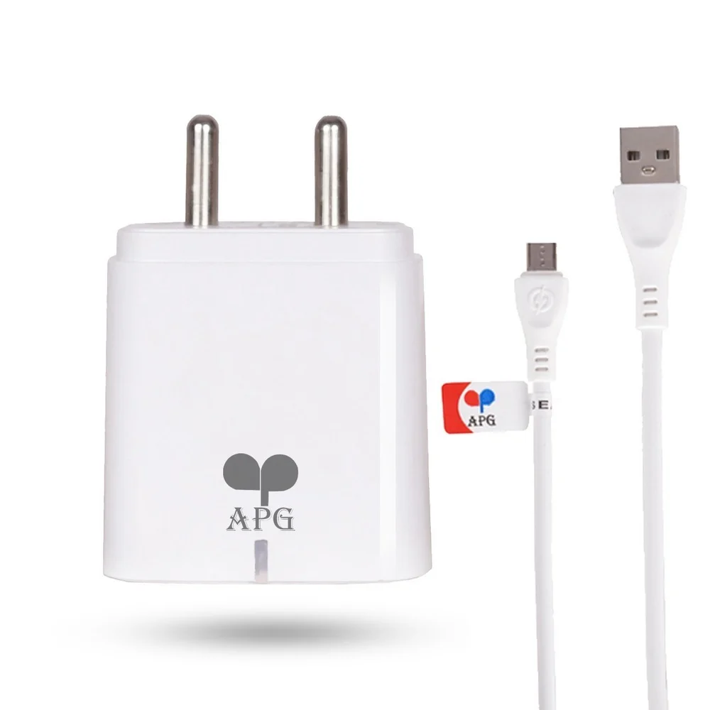 Metron APG USB Wall Charger with Micro USB Cable | 2.4A Fast Charging Adapter | Travel Charger | White