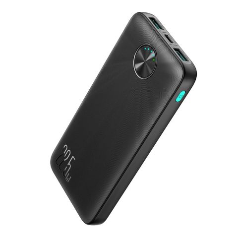 METRON 22500mAh Fast Charging Power Bank | Dual USB Output | Type-C Input/Output | LED Digital Display | Portable Battery Charger for Android & iPhone (Black)