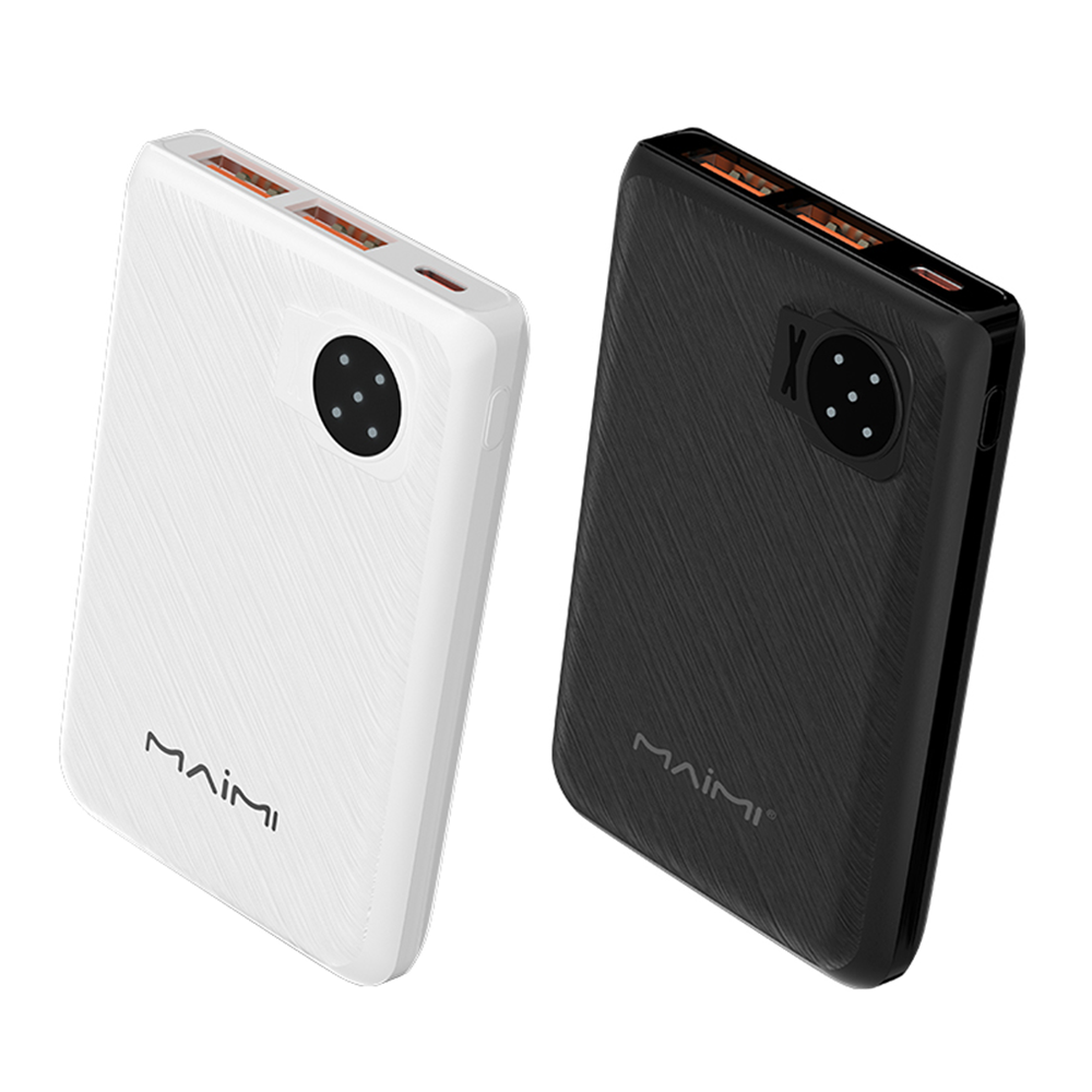 METRON 10000mAh Fast Charging Power Bank | Dual USB Output | Type-C Input | Portable Slim Power Bank for Android & iPhone (Black/White)