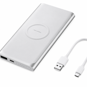 Metron 10000mAh Wireless Fast Charging Power Bank | 15W Wireless Charging | USB + Type-C Input/Output | Slim Portable Power Bank | White