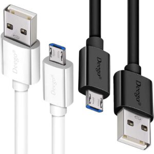 Metron USB to Micro USB Fast Charging & Data Sync Cable | High-Speed Charging Cable | 1 Meter | White & Black