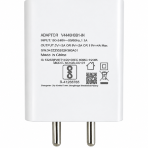 Metron 44W Flash Fast Charging USB Wall Charger | Single USB Power Adapter | BIS Certified | White Mobile Charger