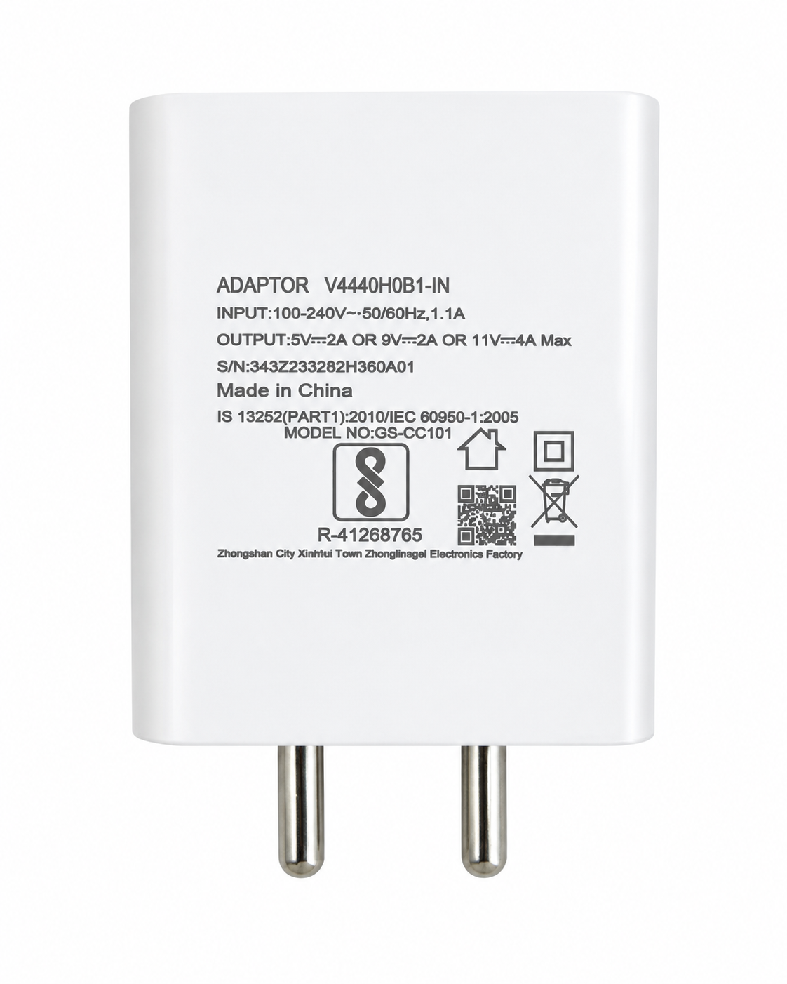 Metron 44W Flash Fast Charging USB Wall Charger | Single USB Power Adapter | BIS Certified | White Mobile Charger