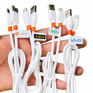 METRON USB to Type-C Silicone Fast Charging Cable | 6A Fast Charge | High-Speed Data Sync | Soft & Tangle-Free | 1 Meter | White