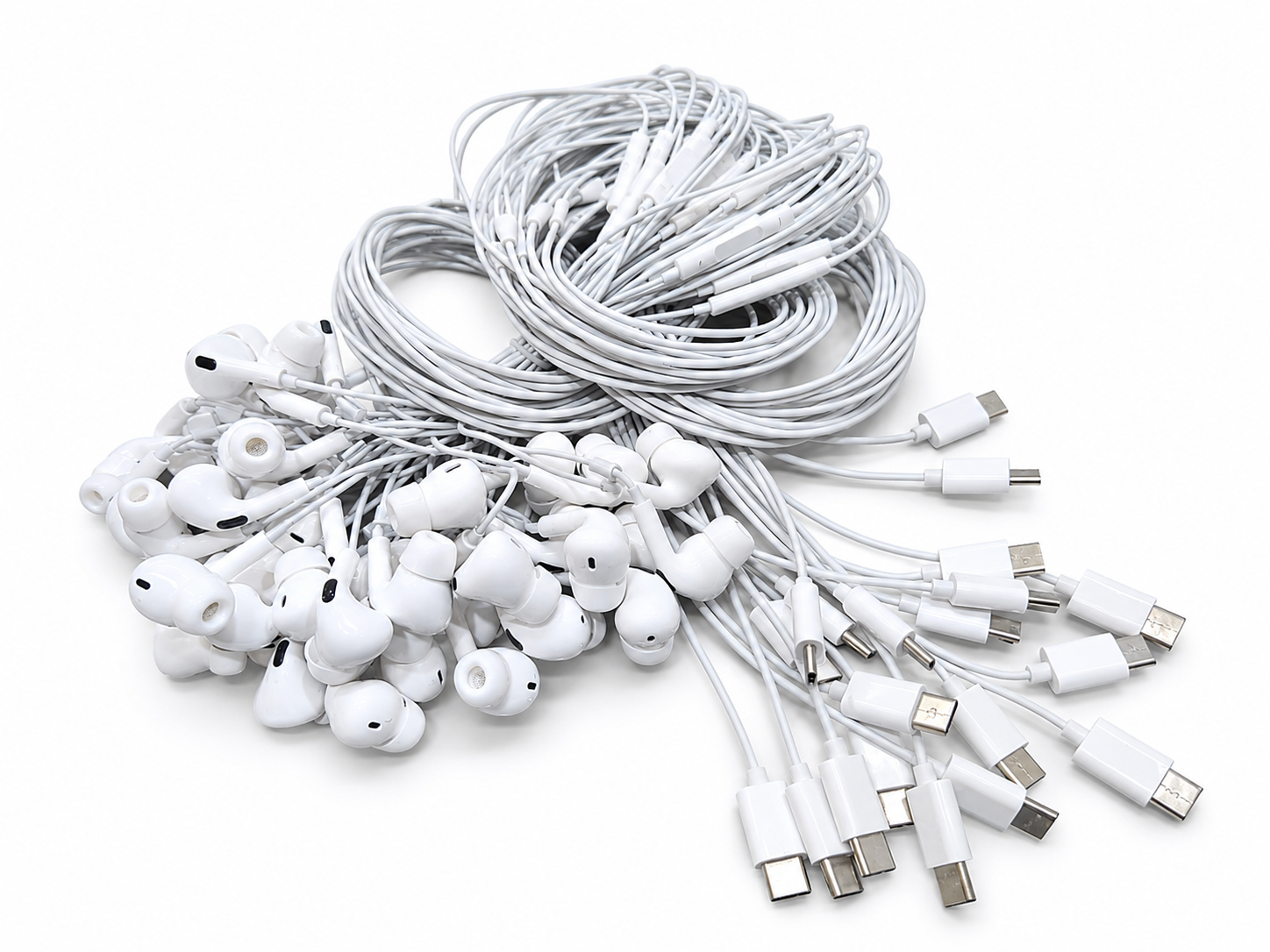 Metron Type-C Wired Earphones with Microphone | USB-C In-Ear Stereo Earbuds | HD Sound | Built-in Mic & Volume Control | White