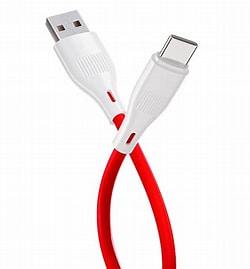 METRON USB to Type-C Fast Charging Data Cable | 2.4A Fast Charge | High-Speed Data Sync | Durable PVC Cable | Compatible with Android Smartphones, Tablets & Type-C Devices (Red, 1 Meter)