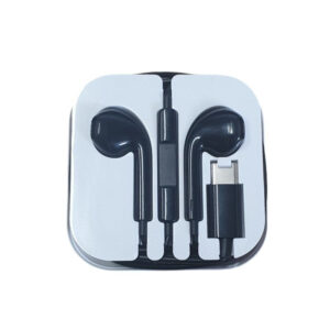 METRON Type-C Wired Earphones with Built-in Microphone | Hi-Fi Stereo Sound | In-Ear Handsfree for Android Smartphones, Tablets & Type-C Devices (Black)
