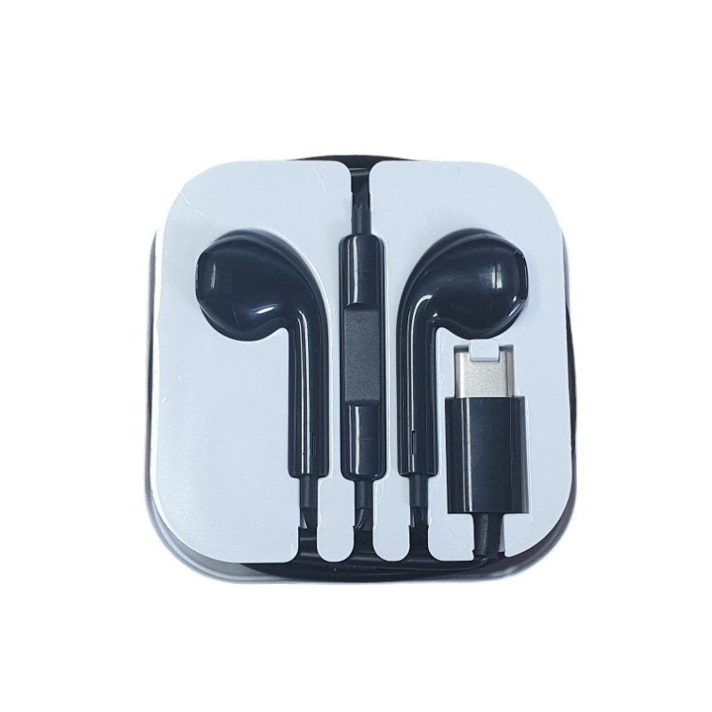 METRON Type-C Wired Earphones with Built-in Microphone | Hi-Fi Stereo Sound | In-Ear Handsfree for Android Smartphones, Tablets & Type-C Devices (Black)