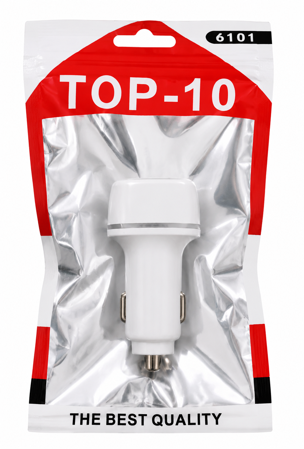 Metron TOP-10 Mini USB Car Charger | Fast Charging Car Adapter | Universal Mobile Charger | White