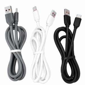 Metron USB to Type-C Fast Charging Data Cable | 6A Super Fast Charge | 1 Meter | High-Speed Data Sync | Compatible with Android Smartphones, Tablets & USB-C Devices (White/Black/Grey)
