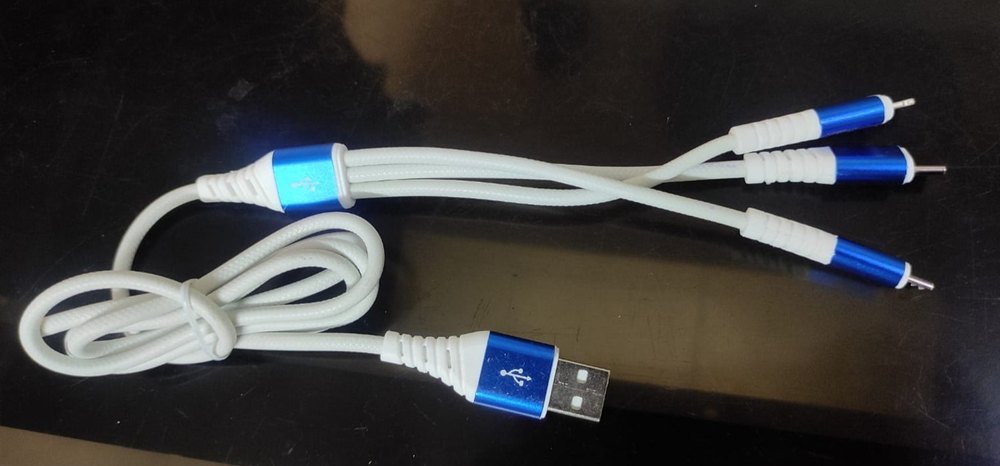 METRON 3-in-1 Fast Charging Cable | USB to Micro USB + Type-C + Lightning Multi Charging Cable | Universal Charging & Data Sync | White