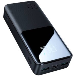 METRON 22500mAh 22.5W Fast Charging Power Bank | Dual USB Output | Type-C & Micro USB Input | LED Digital Display | Portable Battery Pack for Android & iPhone (Black)