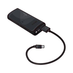 Metron Portable Mini Power Bank with Built-in Type-C Cable | Fast Charging USB-C Power Bank | Pocket Size | Black